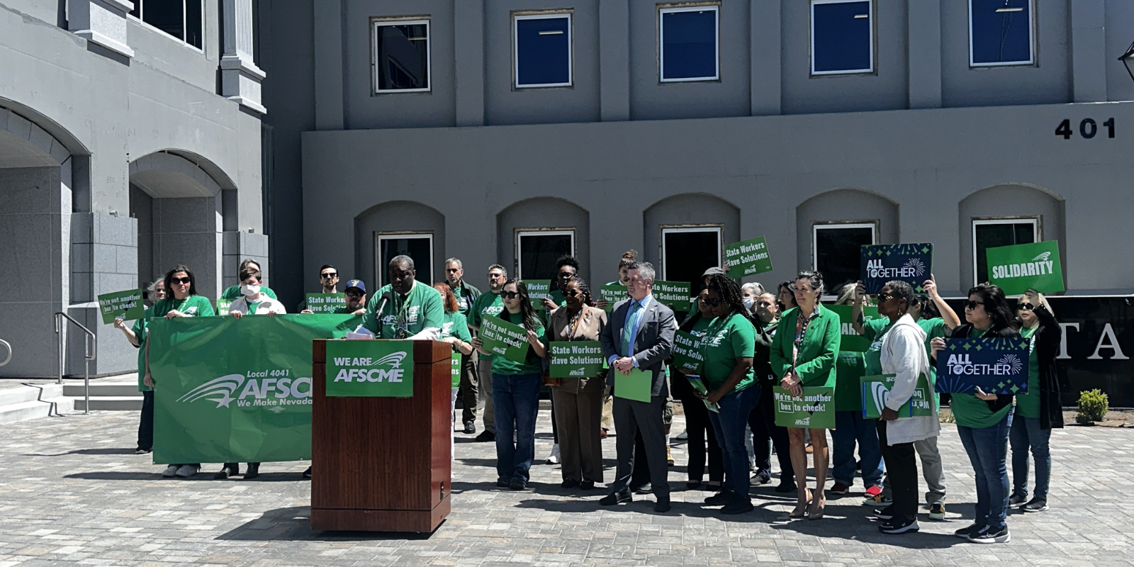 AFSCME members rally in Nevada against federal budget cuts impact - USA ...